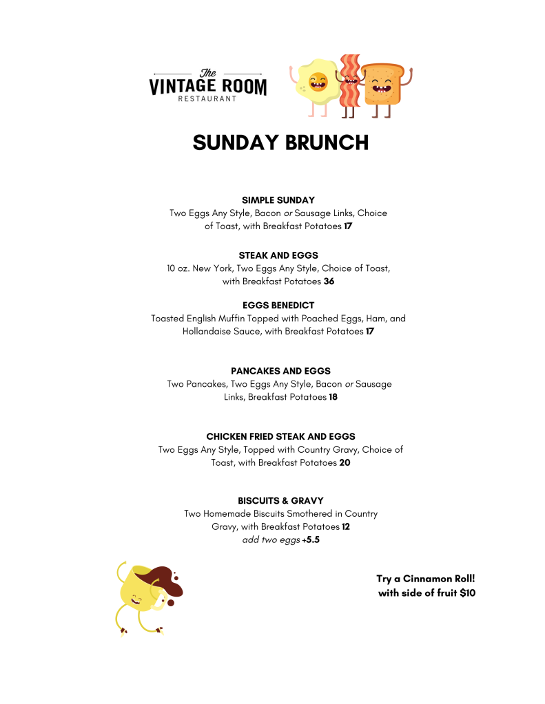 2025 Spring VR Sunday Brunch Menu