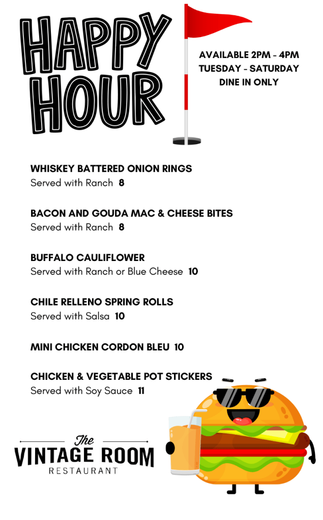 Happy Hour Menu page 1