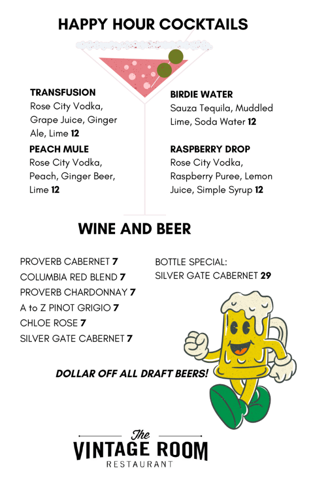 Happy Hour Menu page 2