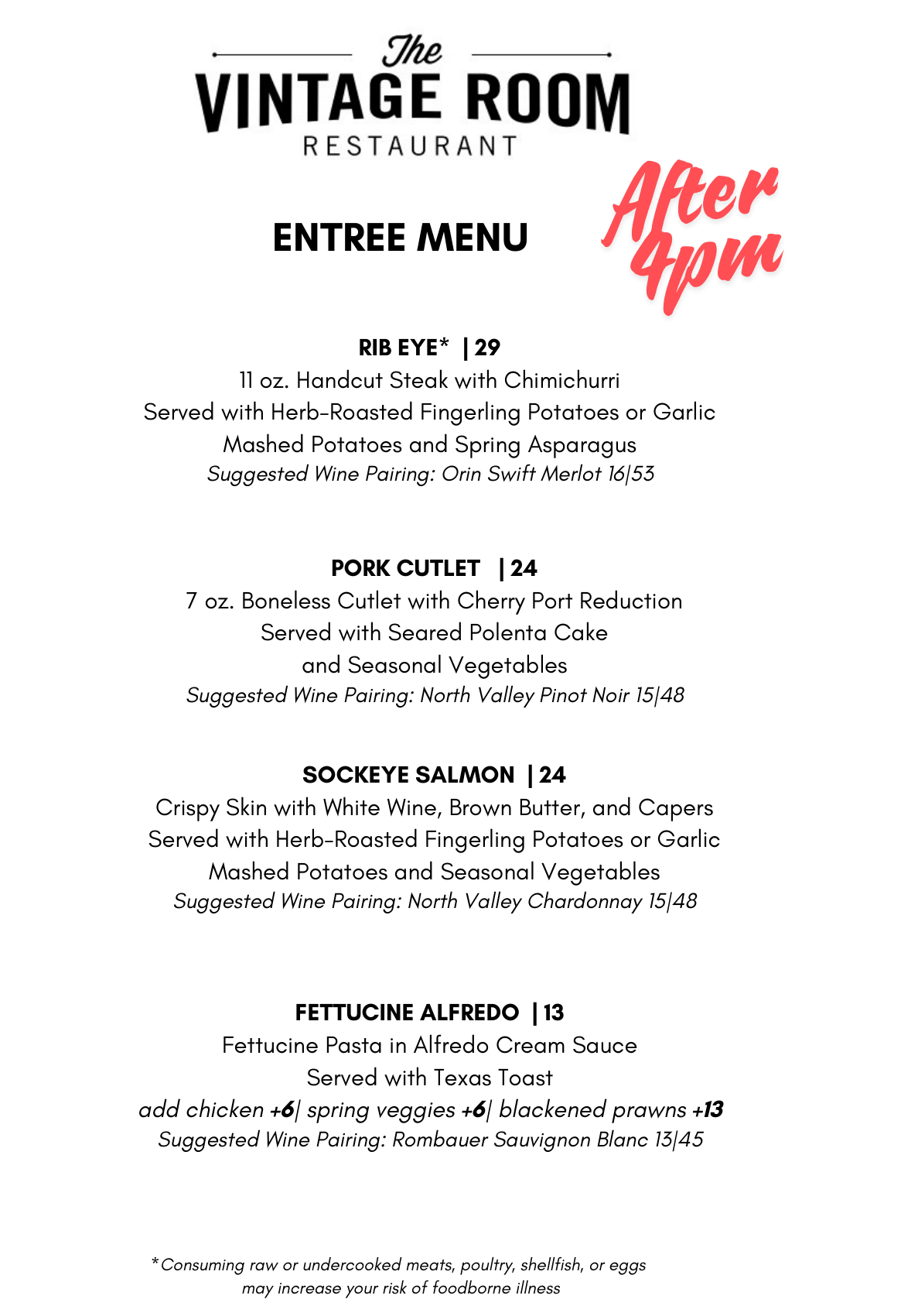 Entrée Menu